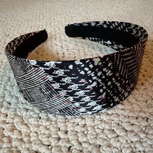 Black, white and pink print headband